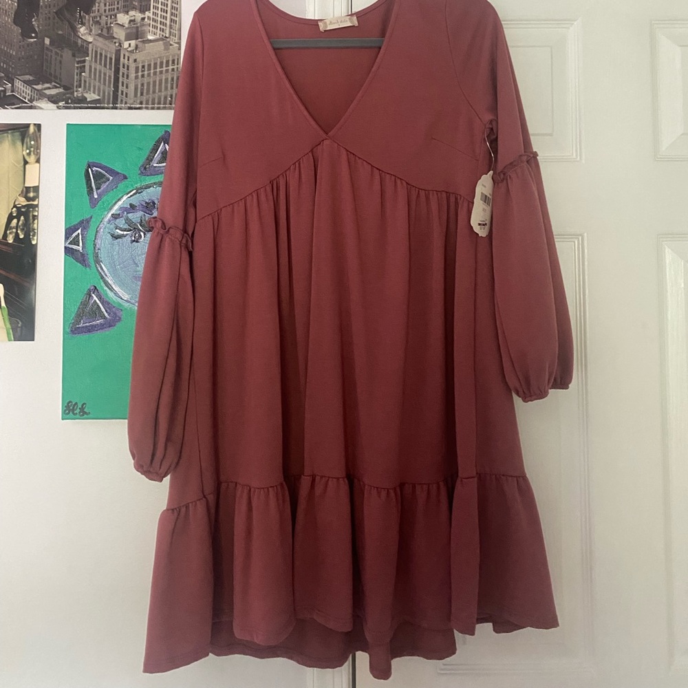 Long Sleeve Baby Doll Dress